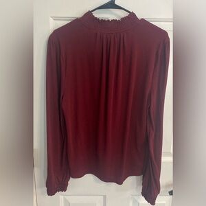 J. Crew Rich Burgundy Long Sleeve Top
